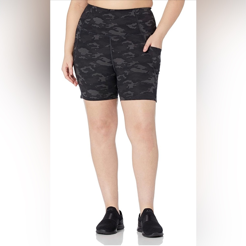 Core 10 Women's All Day Comfort Slim-Fit High-Waist Side-Pocket Booty Yoga Short